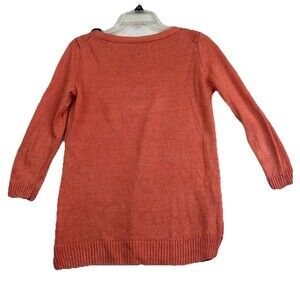 Talbots Linen Sweater Womens Small Coral Long Sleeve Crewneck Lightweight